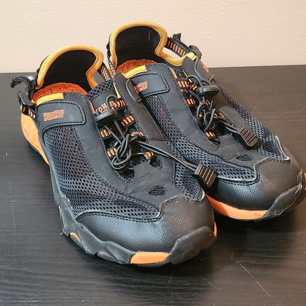 Skechers Men's Black and Orange Athletic Shoes